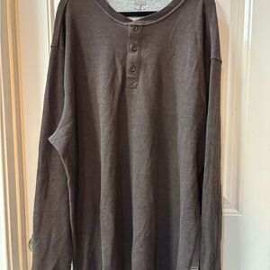 RedHead Men's Long-Sleeve Henley in Dark Brown